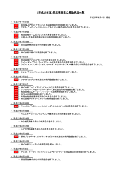 （平成27年度）特定事業者の異動状況一覧