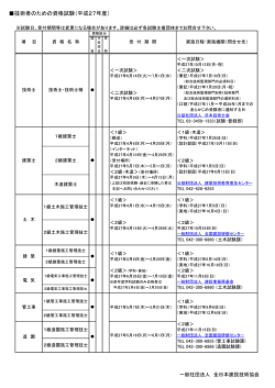 技術者のための資格試験（平成27年度）