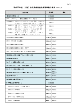 平成27年度（公財）奈良県体育協会業務事務分掌表（2015/4/1）