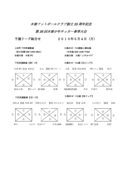 木曽フットボールクラブ創立 25 周年記念 第 26 回木曽少年サッカー春季