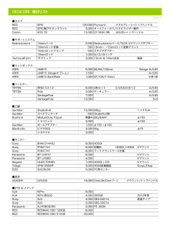 DEGICORE   機材リスト