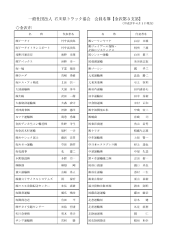 一般社団法人 石川県トラック協会 会員名簿【金沢第3支部】 金沢市