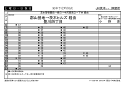 豊川四丁目 郡山団地&rarr;茨木ヒルズ 経由