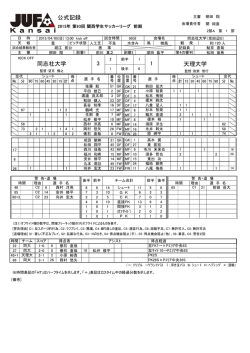 公式記録 同志社大学 天理大学 3 1
