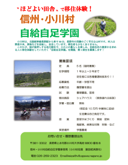 募集要項 - 小川村