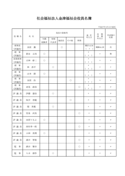 社会福祉法人金津福祉会役員名簿