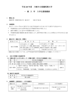 一般入学試験 - 川崎市立看護短期大学
