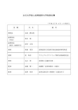 公立大学法人長岡造形大学役員名簿