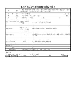 業務マニュアル作成研修≪新設研修≫