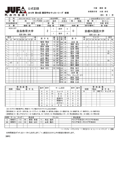 公式記録 奈良教育大学 京都外国語大学 2 0