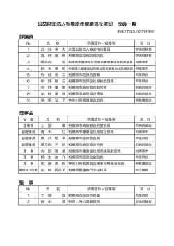 理事・監事・評議員名簿