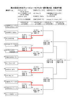 第20回全日本女子ユース（U－15）サッカー選手権大会 大阪府予選