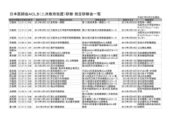 日本医師会ACLS（二次救命処置）研修 指定研修会一覧2012