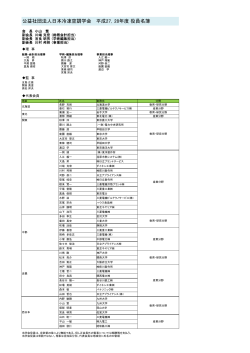 公益社団法人日本冷凍空調学会 平成27，28年度 役員名簿