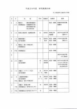 校内研修計画 - 久万高原町