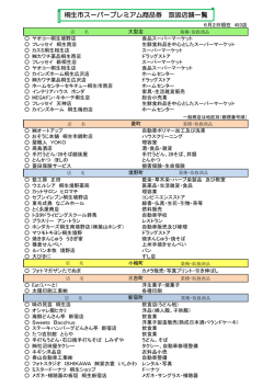 桐生市スーパープレミアム商品券 取扱店舗一覧