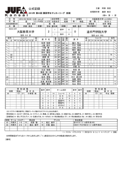 公式記録 大阪教育大学 追手門学院大学 2 0