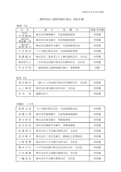 理事 7名 一般財団法人静岡県銀行協会 役員名簿