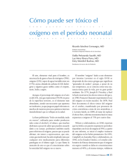 C&oacute;mo puede ser t&oacute;xico el ox&iacute;geno en el per&iacute;odo neonatal