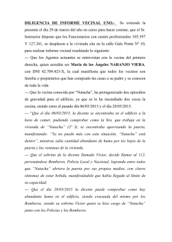 DILIGENCIA DE INFORME VECINAL UNO.