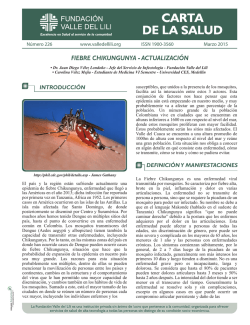 fiebre chikungunya - actualizaci&oacute;n