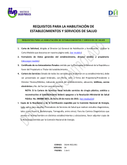 DGHA-REQ-001 Requisitos Habilitacion de Establecimientos y