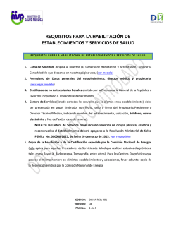 DGHA-REQ-001 Requisitos Habilitacion de Establecimientos y