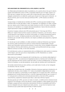 Declaración de Joseph S. Blatter