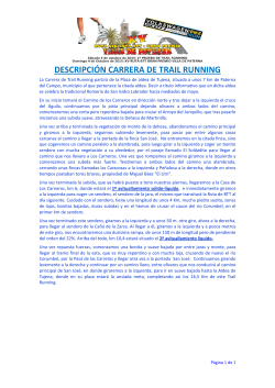 DESCRIPCION trail 2015 - Rutas Sierra de Paterna