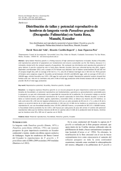 Distribución de tallas y potencial reproductivo de hembras de
