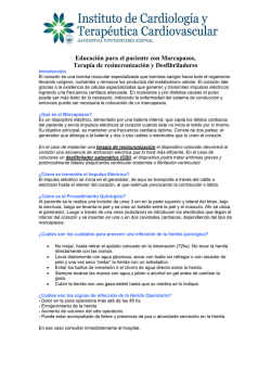 Educaci&oacute;n al paciente con marcapasos