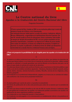 Le Centre national du livre Ayudas a la traducción del Centro