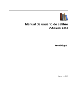 Manual de usuario de calibre Publicación 2.30.0 Kovid Goyal