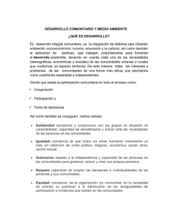 DESARROLLO COMUNITARIO Y MEDIO AMBIENTE ¿QUÉ ES