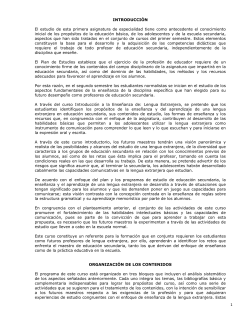 INTRODUCCI&Oacute;N El estudio de esta primera asignatura de