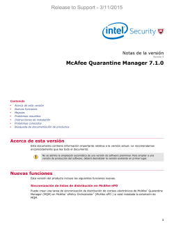 McAfee Quarantine Manager 7.1.0 Notas de la versión