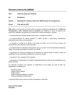 Directiva Interna No.000642