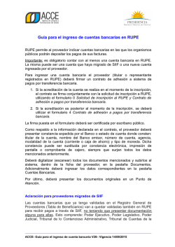 Gu&iacute;a para el ingreso de cuentas bancarias en RUPE