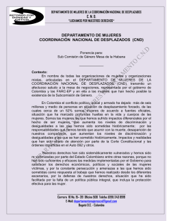 Documento presentado a la Subcomisión de Género de la Mesa de