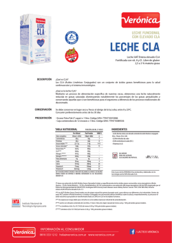 Ficha T&eacute;cnica - primera leche CLA