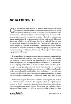 CUADERNOS DE PENSAMIENTO POLÍTICO 46 Nota editorial