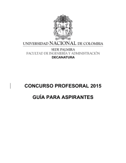 Guía para Aspirantes - Universidad Nacional de Colombia::Sede