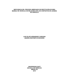 ineficiencia del proceso abreviado de restituci&oacute;n de bien mueble de