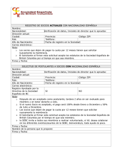 Forma de Registro - Sociedad Espa&ntilde;ola de British Columbia