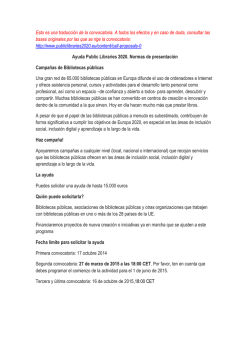 Esto es una traducción de la convocatoria. A todos los
