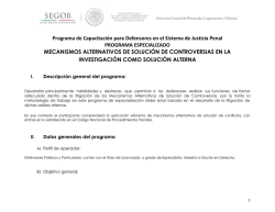 Programa de Capacitación para Defensores en el Sistema