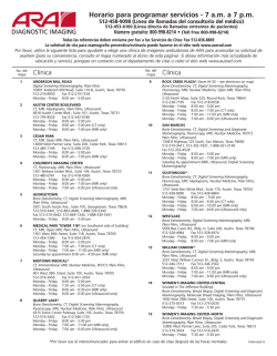 Horario para programar servicios