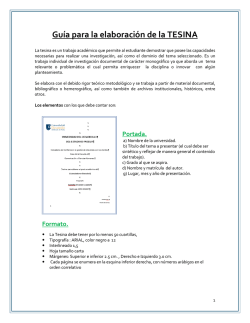 Gu&iacute;a para la elaboraci&oacute;n de la TESINA