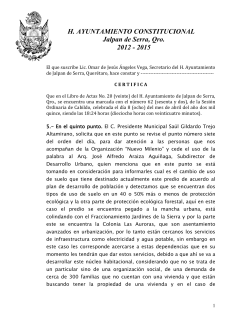 H. AYUNTAMIENTO CONSTITUCIONAL Jalpan de Serra, Qro. 2012