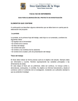 INDICE DEL PROYECTO DE INVESTIGACI&Oacute;N
